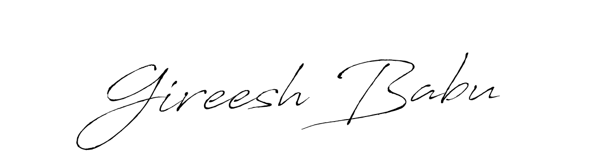 This is the best signature style for the Gireesh Babu name. Also you like these signature font (Antro_Vectra). Mix name signature. Gireesh Babu signature style 6 images and pictures png