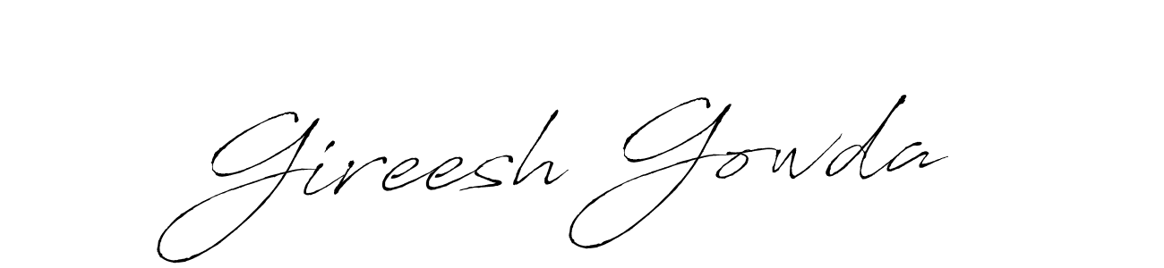 Also we have Gireesh Gowda name is the best signature style. Create professional handwritten signature collection using Antro_Vectra autograph style. Gireesh Gowda signature style 6 images and pictures png