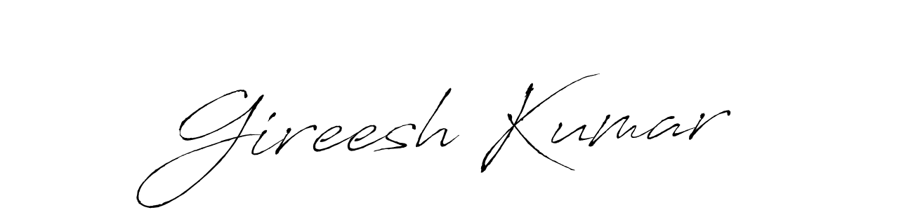 The best way (Antro_Vectra) to make a short signature is to pick only two or three words in your name. The name Gireesh Kumar include a total of six letters. For converting this name. Gireesh Kumar signature style 6 images and pictures png