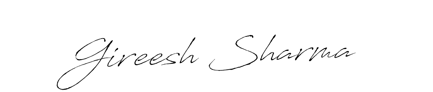 It looks lik you need a new signature style for name Gireesh Sharma. Design unique handwritten (Antro_Vectra) signature with our free signature maker in just a few clicks. Gireesh Sharma signature style 6 images and pictures png