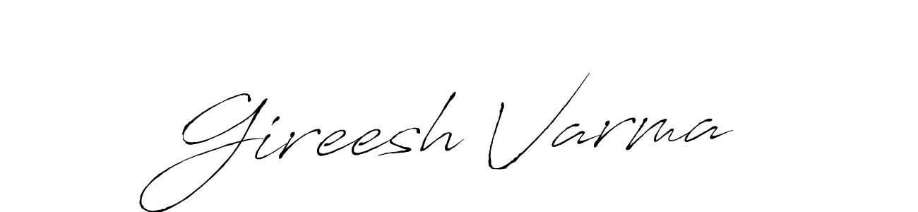 How to make Gireesh Varma name signature. Use Antro_Vectra style for creating short signs online. This is the latest handwritten sign. Gireesh Varma signature style 6 images and pictures png