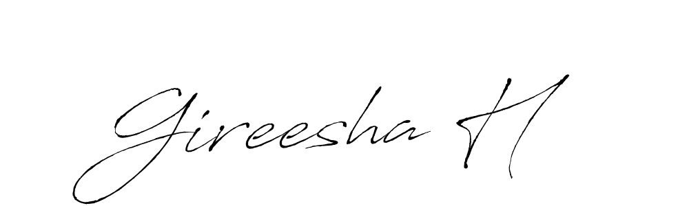 Also You can easily find your signature by using the search form. We will create Gireesha H name handwritten signature images for you free of cost using Antro_Vectra sign style. Gireesha H signature style 6 images and pictures png