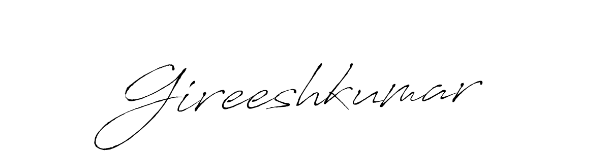 How to make Gireeshkumar name signature. Use Antro_Vectra style for creating short signs online. This is the latest handwritten sign. Gireeshkumar signature style 6 images and pictures png