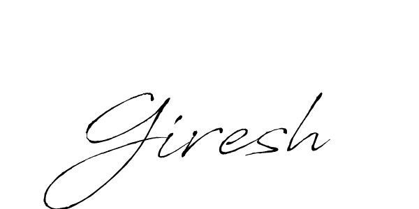 Make a beautiful signature design for name Giresh. With this signature (Antro_Vectra) style, you can create a handwritten signature for free. Giresh signature style 6 images and pictures png