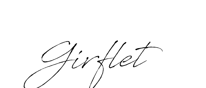 The best way (Antro_Vectra) to make a short signature is to pick only two or three words in your name. The name Girflet include a total of six letters. For converting this name. Girflet signature style 6 images and pictures png