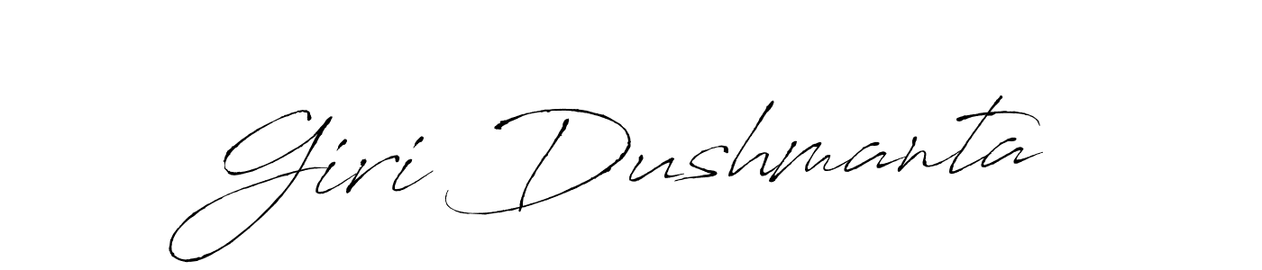 How to make Giri Dushmanta name signature. Use Antro_Vectra style for creating short signs online. This is the latest handwritten sign. Giri Dushmanta signature style 6 images and pictures png