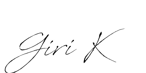 if you are searching for the best signature style for your name Giri K. so please give up your signature search. here we have designed multiple signature styles  using Antro_Vectra. Giri K signature style 6 images and pictures png