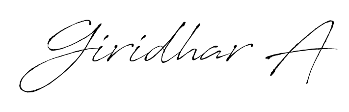 The Antro_Vectra font transforms the name Giridhar A into an executive sign with sharp precision and distinguished character. Giridhar A signature style 6 images and pictures png