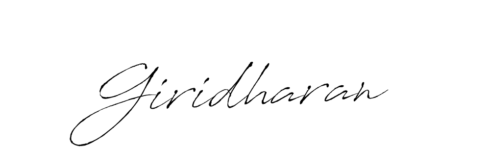 Make a beautiful signature design for name Giridharan. With this signature (Antro_Vectra) style, you can create a handwritten signature for free. Giridharan signature style 6 images and pictures png