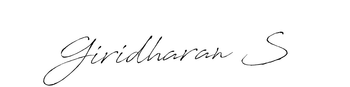 Make a beautiful signature design for name Giridharan S. With this signature (Antro_Vectra) style, you can create a handwritten signature for free. Giridharan S signature style 6 images and pictures png