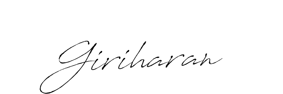 The best way (Antro_Vectra) to make a short signature is to pick only two or three words in your name. The name Giriharan include a total of six letters. For converting this name. Giriharan signature style 6 images and pictures png