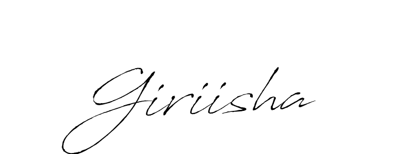 Make a beautiful signature design for name Giriisha. With this signature (Antro_Vectra) style, you can create a handwritten signature for free. Giriisha signature style 6 images and pictures png