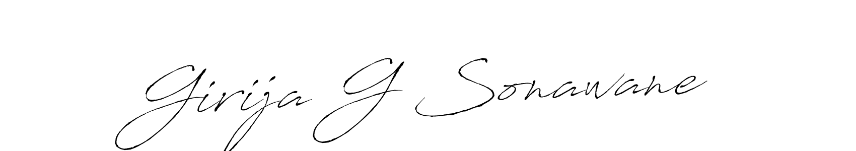 The best way (Antro_Vectra) to make a short signature is to pick only two or three words in your name. The name Girija G Sonawane include a total of six letters. For converting this name. Girija G Sonawane signature style 6 images and pictures png