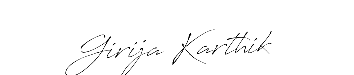 The best way (Antro_Vectra) to make a short signature is to pick only two or three words in your name. The name Girija Karthik include a total of six letters. For converting this name. Girija Karthik signature style 6 images and pictures png