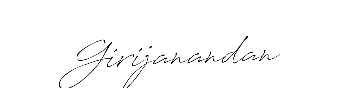 How to make Girijanandan signature? Antro_Vectra is a professional autograph style. Create handwritten signature for Girijanandan name. Girijanandan signature style 6 images and pictures png