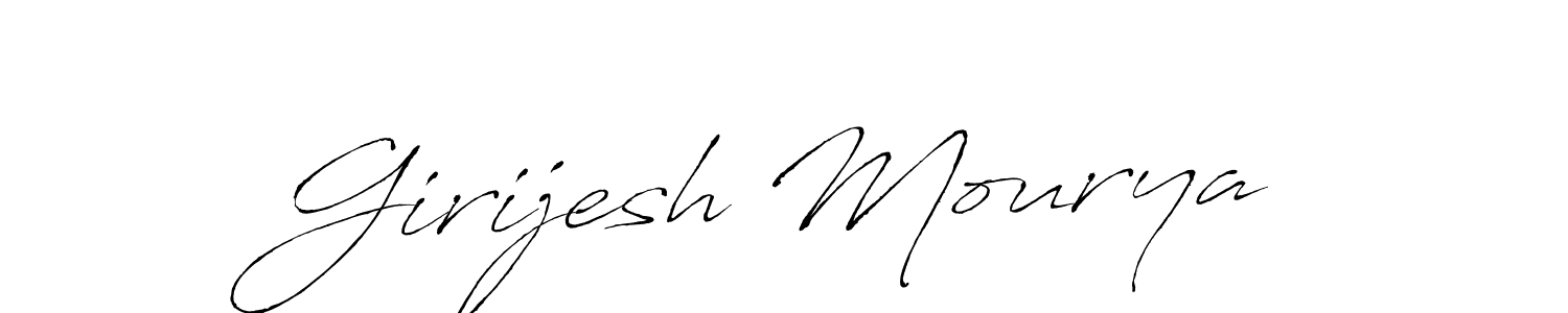 Girijesh Mourya stylish signature style. Best Handwritten Sign (Antro_Vectra) for my name. Handwritten Signature Collection Ideas for my name Girijesh Mourya. Girijesh Mourya signature style 6 images and pictures png