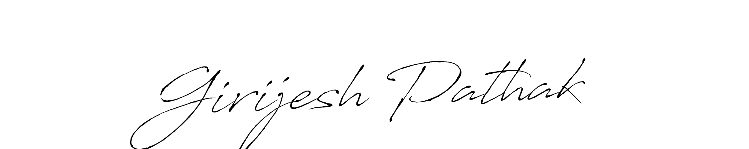 How to make Girijesh Pathak name signature. Use Antro_Vectra style for creating short signs online. This is the latest handwritten sign. Girijesh Pathak signature style 6 images and pictures png