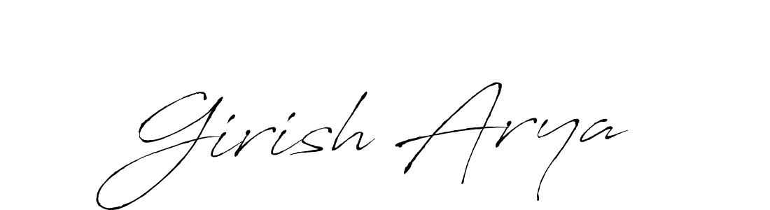 How to make Girish Arya signature? Antro_Vectra is a professional autograph style. Create handwritten signature for Girish Arya name. Girish Arya signature style 6 images and pictures png