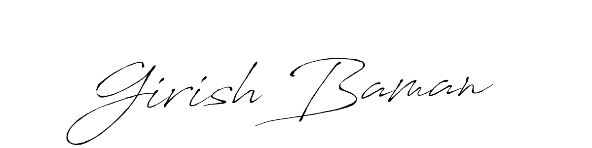 How to make Girish Baman signature? Antro_Vectra is a professional autograph style. Create handwritten signature for Girish Baman name. Girish Baman signature style 6 images and pictures png