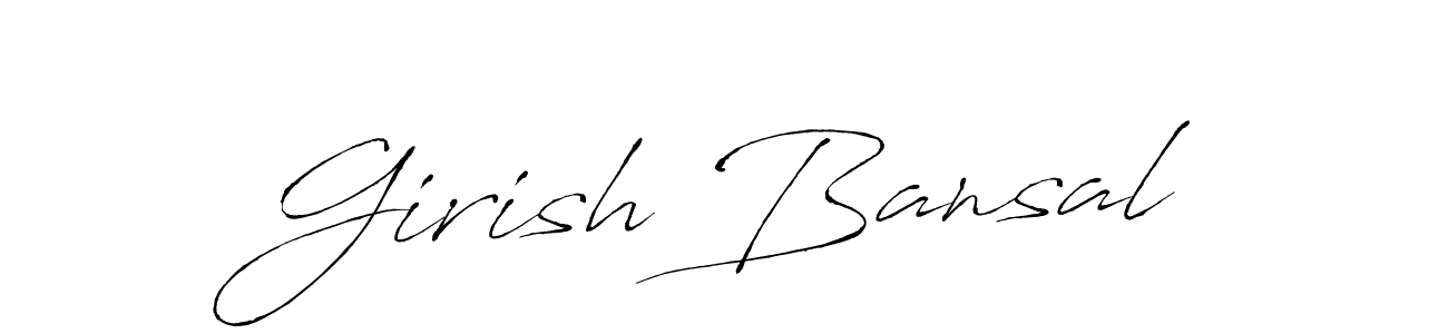 Design your own signature with our free online signature maker. With this signature software, you can create a handwritten (Antro_Vectra) signature for name Girish Bansal. Girish Bansal signature style 6 images and pictures png