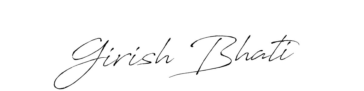 How to make Girish Bhati signature? Antro_Vectra is a professional autograph style. Create handwritten signature for Girish Bhati name. Girish Bhati signature style 6 images and pictures png