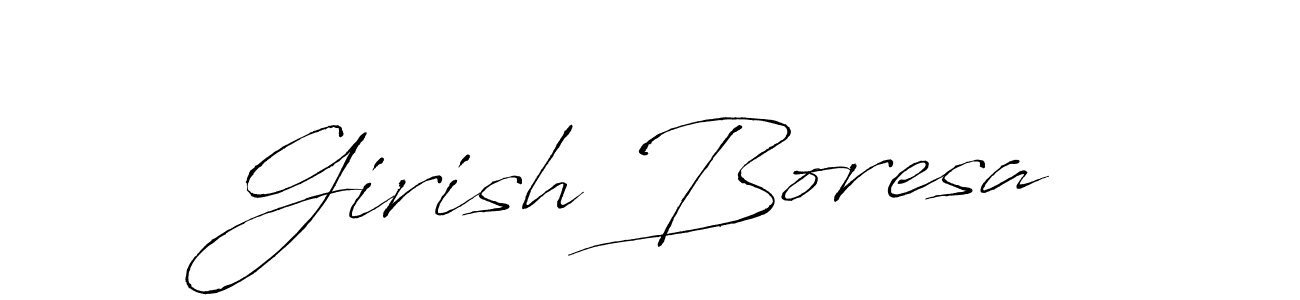 How to make Girish Boresa signature? Antro_Vectra is a professional autograph style. Create handwritten signature for Girish Boresa name. Girish Boresa signature style 6 images and pictures png