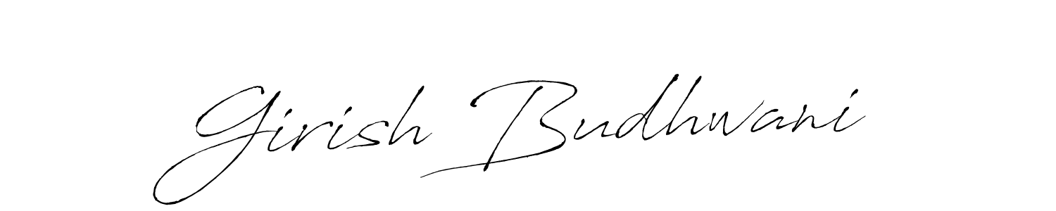 Design your own signature with our free online signature maker. With this signature software, you can create a handwritten (Antro_Vectra) signature for name Girish Budhwani. Girish Budhwani signature style 6 images and pictures png