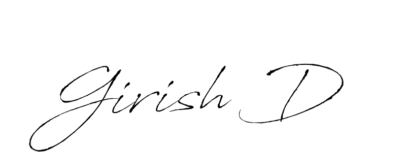 Create a beautiful signature design for name Girish D. With this signature (Antro_Vectra) fonts, you can make a handwritten signature for free. Girish D signature style 6 images and pictures png