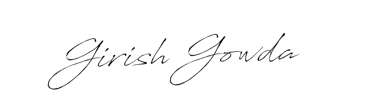 Girish Gowda stylish signature style. Best Handwritten Sign (Antro_Vectra) for my name. Handwritten Signature Collection Ideas for my name Girish Gowda. Girish Gowda signature style 6 images and pictures png