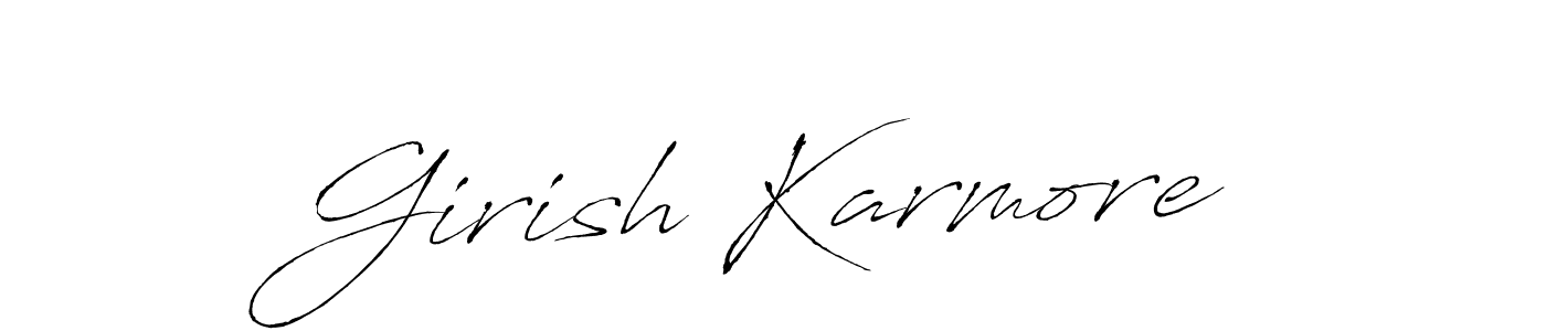 Antro_Vectra is a professional signature style that is perfect for those who want to add a touch of class to their signature. It is also a great choice for those who want to make their signature more unique. Get Girish Karmore name to fancy signature for free. Girish Karmore signature style 6 images and pictures png