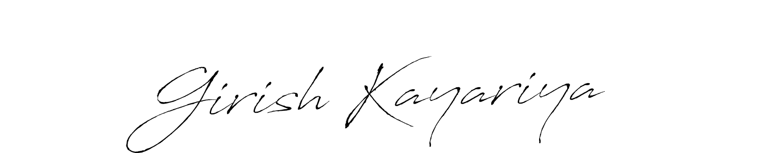 Antro_Vectra is a professional signature style that is perfect for those who want to add a touch of class to their signature. It is also a great choice for those who want to make their signature more unique. Get Girish Kayariya name to fancy signature for free. Girish Kayariya signature style 6 images and pictures png