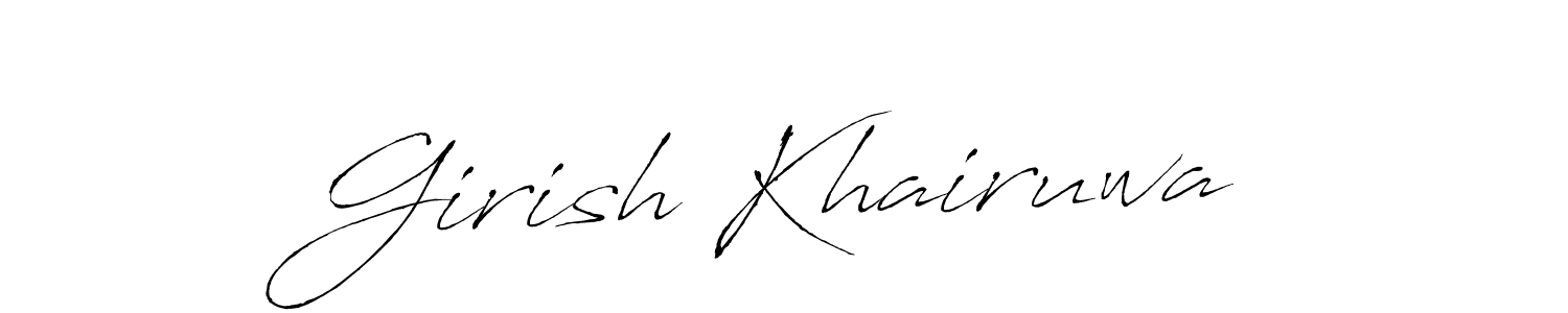 See photos of Girish Khairuwa official signature by Spectra . Check more albums & portfolios. Read reviews & check more about Antro_Vectra font. Girish Khairuwa signature style 6 images and pictures png