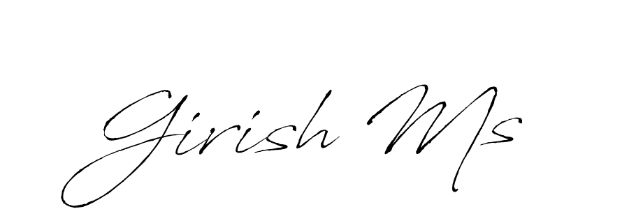 How to make Girish Ms signature? Antro_Vectra is a professional autograph style. Create handwritten signature for Girish Ms name. Girish Ms signature style 6 images and pictures png