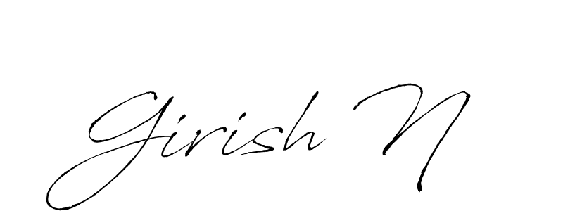 How to make Girish N name signature. Use Antro_Vectra style for creating short signs online. This is the latest handwritten sign. Girish N signature style 6 images and pictures png