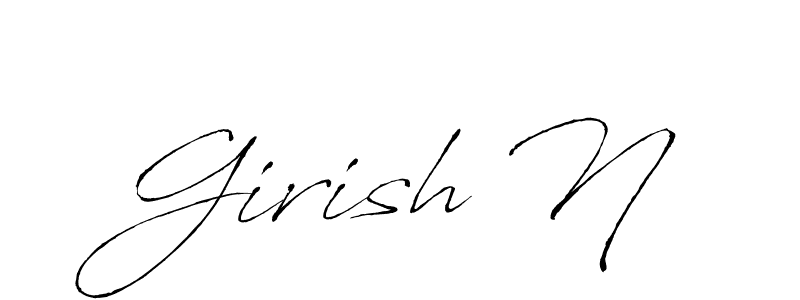 Make a beautiful signature design for name Girish N. Use this online signature maker to create a handwritten signature for free. Girish N signature style 6 images and pictures png