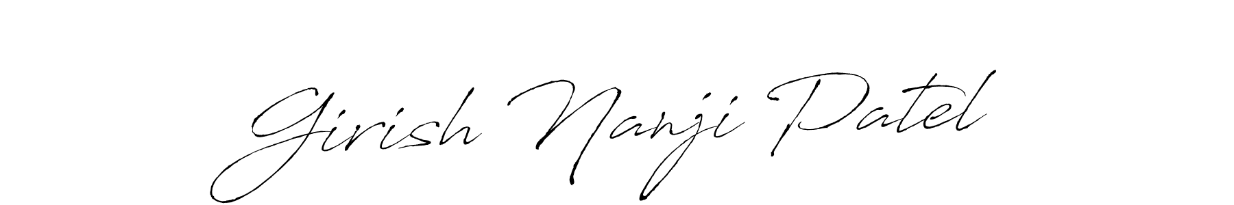 Similarly Antro_Vectra is the best handwritten signature design. Signature creator online .You can use it as an online autograph creator for name Girish Nanji Patel. Girish Nanji Patel signature style 6 images and pictures png