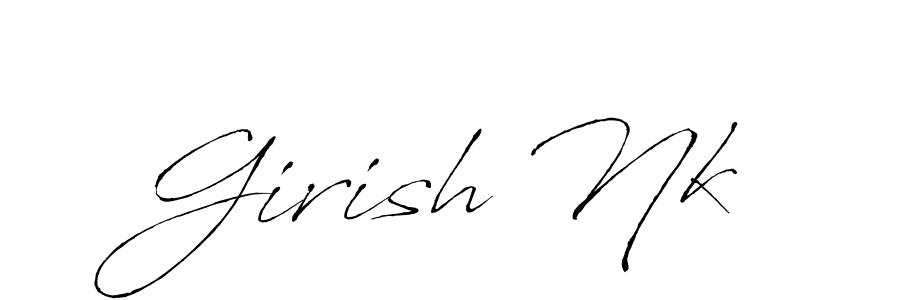 The best way (Antro_Vectra) to make a short signature is to pick only two or three words in your name. The name Girish Nk include a total of six letters. For converting this name. Girish Nk signature style 6 images and pictures png