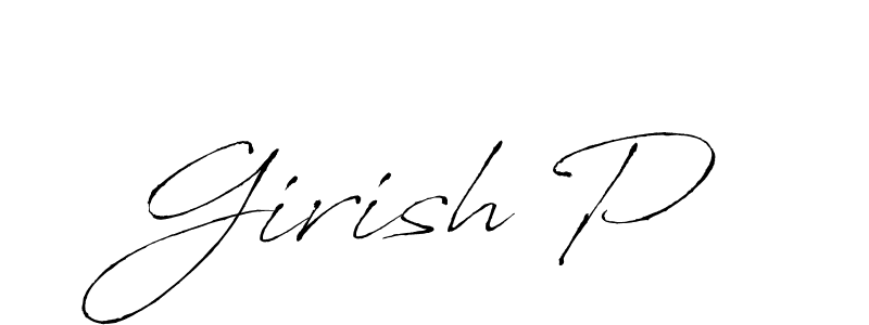 Make a beautiful signature design for name Girish P. With this signature (Antro_Vectra) style, you can create a handwritten signature for free. Girish P signature style 6 images and pictures png