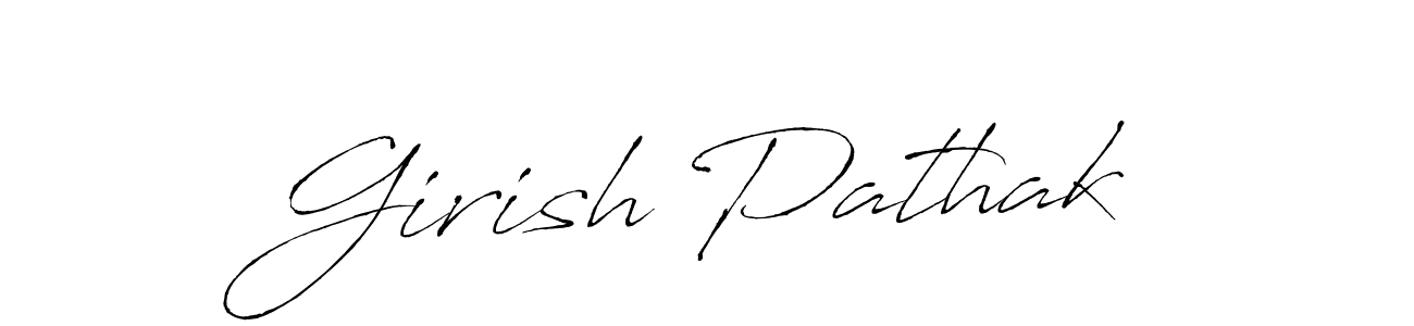 Girish Pathak stylish signature style. Best Handwritten Sign (Antro_Vectra) for my name. Handwritten Signature Collection Ideas for my name Girish Pathak. Girish Pathak signature style 6 images and pictures png