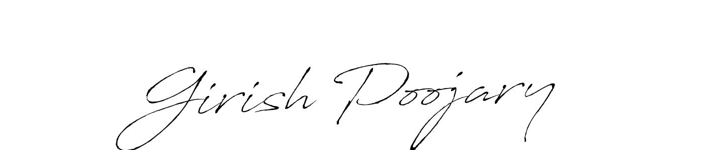 How to make Girish Poojary name signature. Use Antro_Vectra style for creating short signs online. This is the latest handwritten sign. Girish Poojary signature style 6 images and pictures png