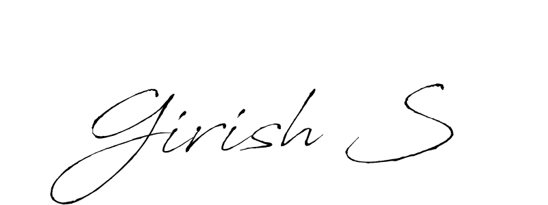 The best way (Antro_Vectra) to make a short signature is to pick only two or three words in your name. The name Girish S include a total of six letters. For converting this name. Girish S signature style 6 images and pictures png