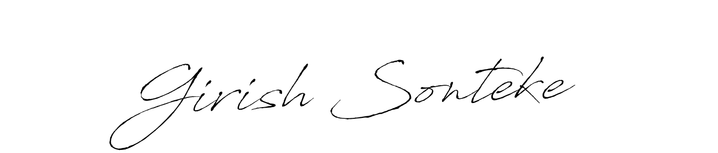 if you are searching for the best signature style for your name Girish Sonteke. so please give up your signature search. here we have designed multiple signature styles  using Antro_Vectra. Girish Sonteke signature style 6 images and pictures png