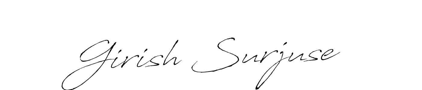 How to make Girish Surjuse signature? Antro_Vectra is a professional autograph style. Create handwritten signature for Girish Surjuse name. Girish Surjuse signature style 6 images and pictures png