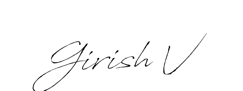 Also You can easily find your signature by using the search form. We will create Girish V name handwritten signature images for you free of cost using Antro_Vectra sign style. Girish V signature style 6 images and pictures png