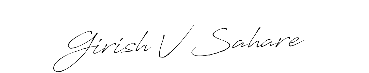 Make a beautiful signature design for name Girish V Sahare. With this signature (Antro_Vectra) style, you can create a handwritten signature for free. Girish V Sahare signature style 6 images and pictures png