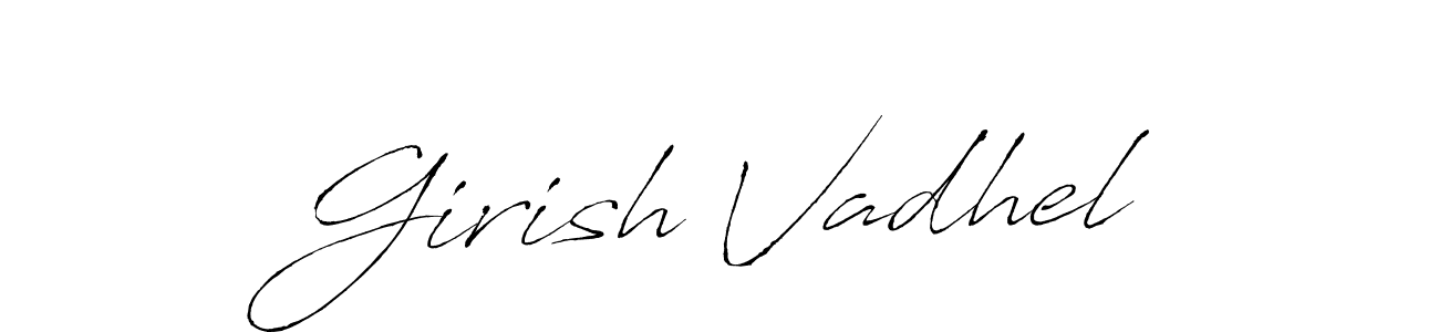 Design your own signature with our free online signature maker. With this signature software, you can create a handwritten (Antro_Vectra) signature for name Girish Vadhel. Girish Vadhel signature style 6 images and pictures png