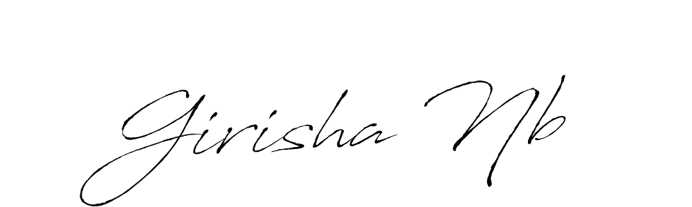 How to make Girisha Nb name signature. Use Antro_Vectra style for creating short signs online. This is the latest handwritten sign. Girisha Nb signature style 6 images and pictures png