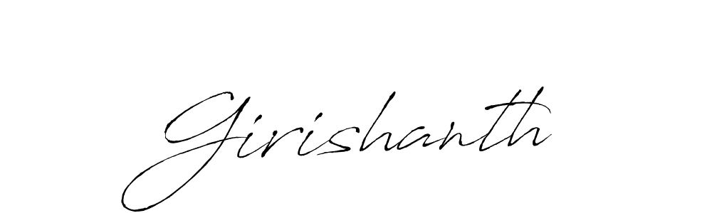 Design your own signature with our free online signature maker. With this signature software, you can create a handwritten (Antro_Vectra) signature for name Girishanth. Girishanth signature style 6 images and pictures png