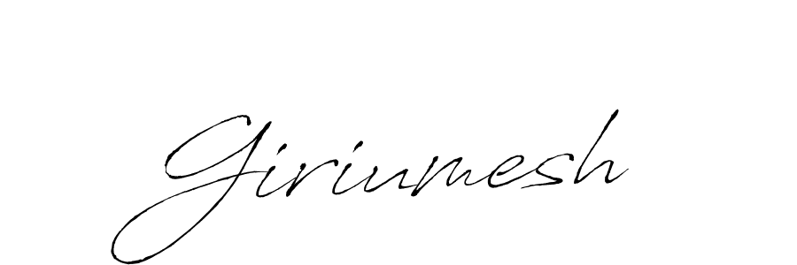 The best way (Antro_Vectra) to make a short signature is to pick only two or three words in your name. The name Giriumesh include a total of six letters. For converting this name. Giriumesh signature style 6 images and pictures png