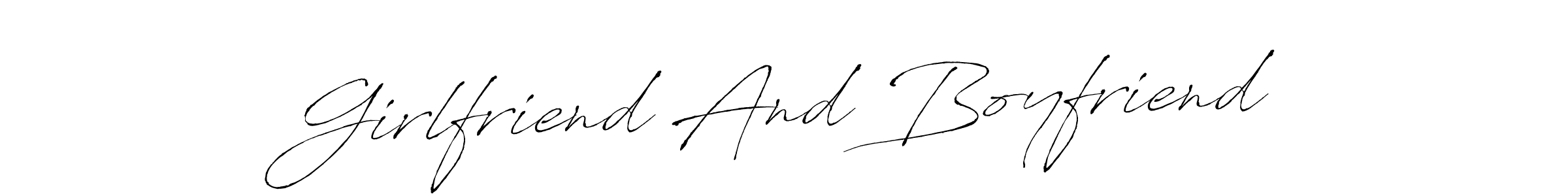 Also You can easily find your signature by using the search form. We will create Girlfriend And Boyfriend name handwritten signature images for you free of cost using Antro_Vectra sign style. Girlfriend And Boyfriend signature style 6 images and pictures png